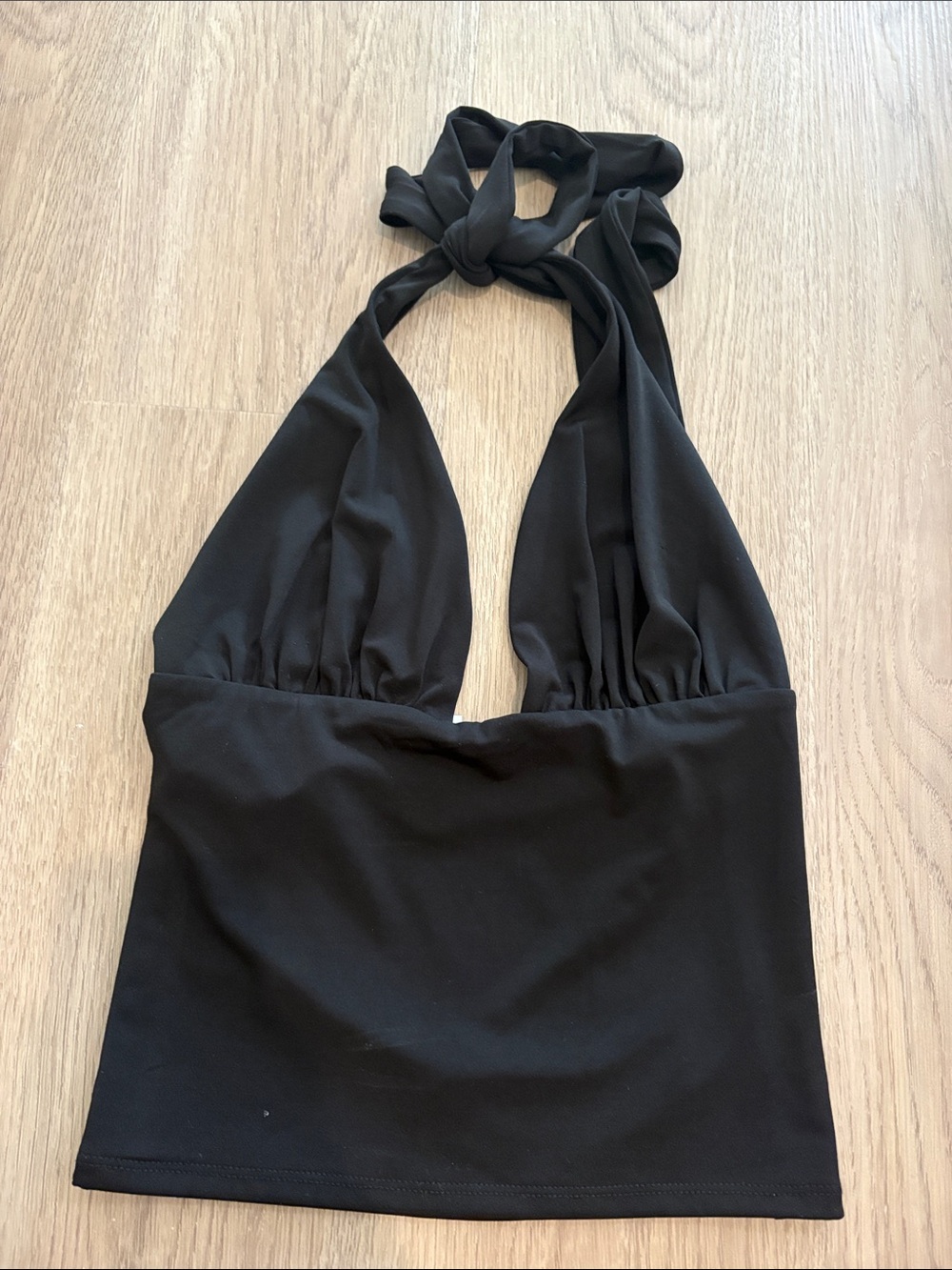 Garage Black Halter Crop Top
